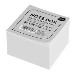 Karteczki klejone Note Box - Interdruk - białe, 8,5 x 8,5 x 3,5 cm