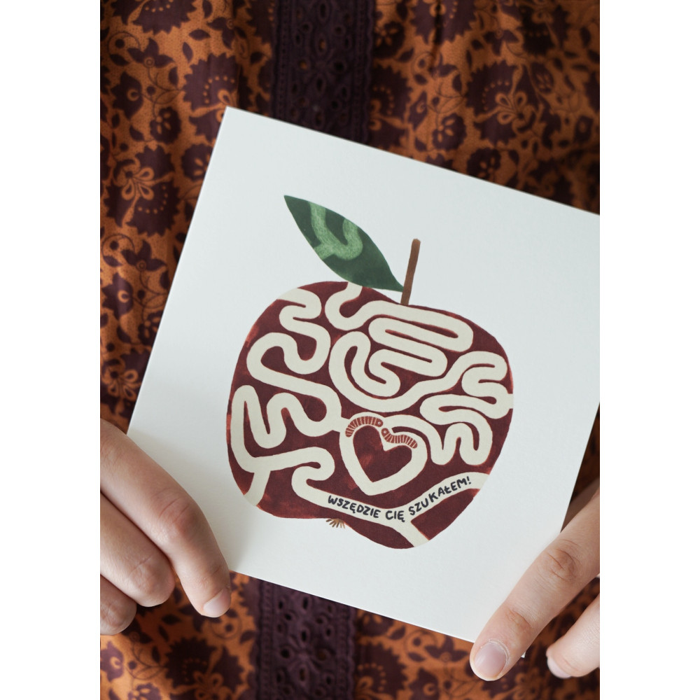 Greeting card - Hi Little - Apple of love, 14,5 x 14,5 cm