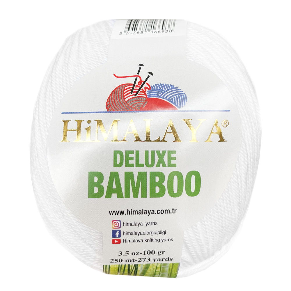 Włóczka bambusowo-bawełniana Deluxe Bamboo - Himalaya - 1, 100 g, 250 m