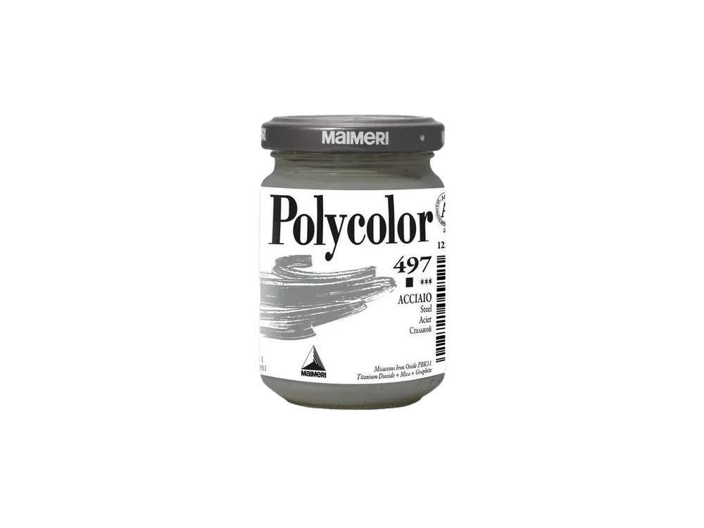 Acrylic paint Polycolor - Maimeri - 497, Steel, 140 ml