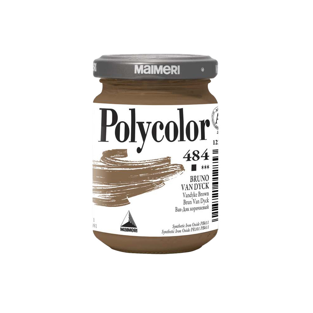 Acrylic paint Polycolor - Maimeri - 484, Vandyke Brown, 140 ml