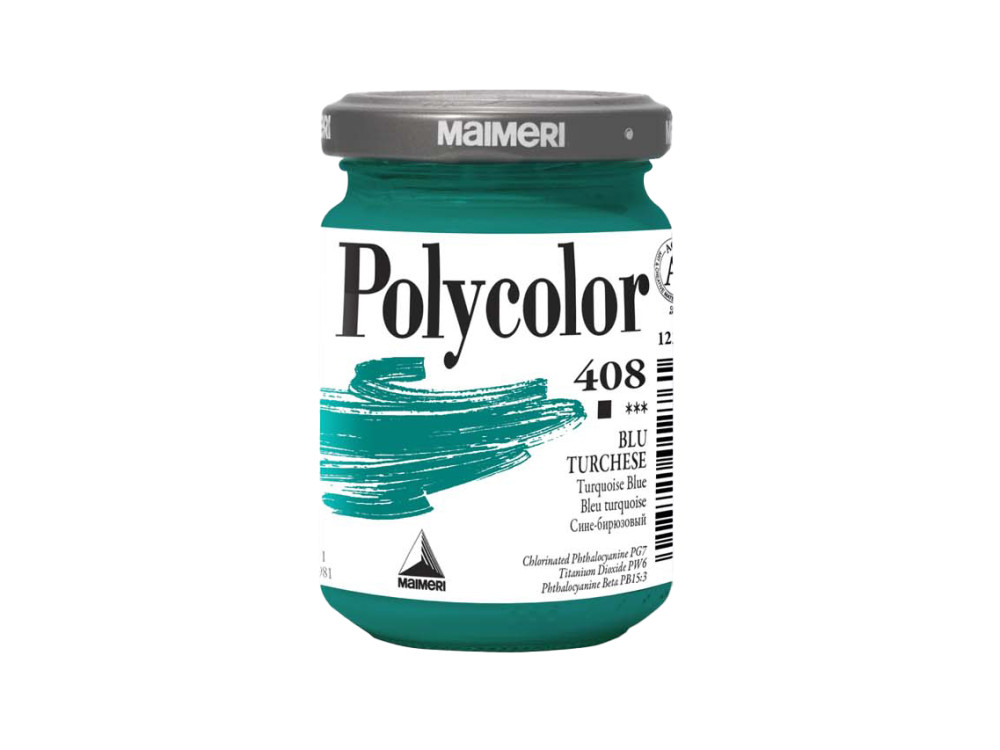 Acrylic paint Polycolor - Maimeri - 408, Turquoise Blue, 140 ml