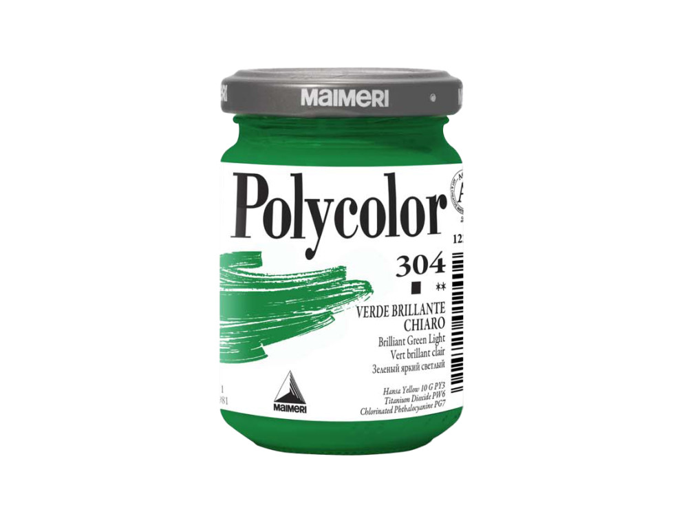 Acrylic paint Polycolor - Maimeri - 304, Bright Green Light, 140 ml