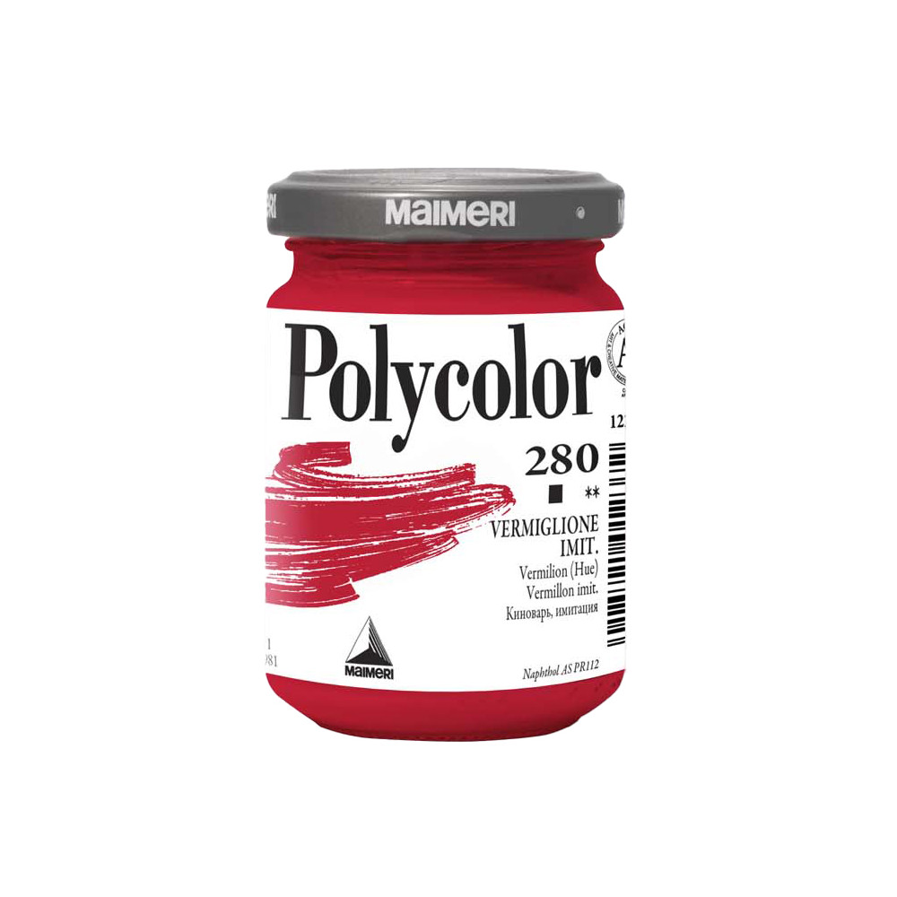 Acrylic paint Polycolor - Maimeri - 280, Vermilion Hue, 140 ml
