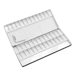 Metal case, pocket box for watercolor half-pans - Holbein - 39 pcs