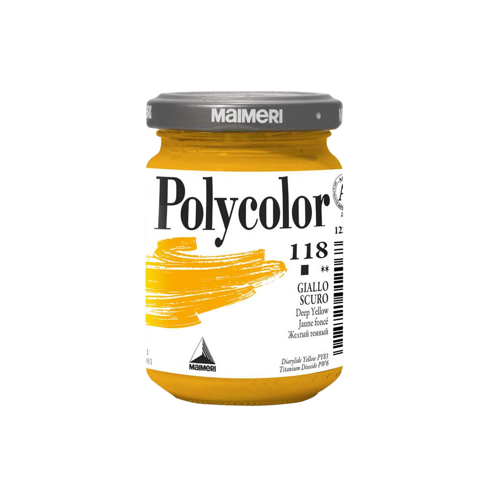 Acrylic paint Polycolor - Maimeri - 118, Deep Yellow, 140 ml