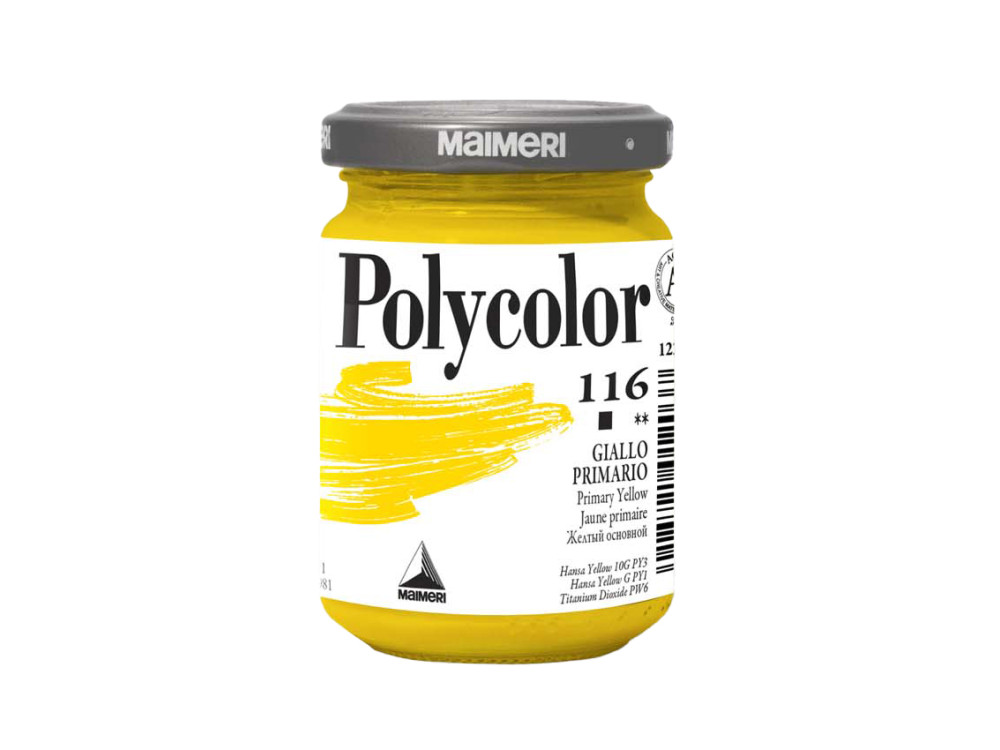 Acrylic paint Polycolor - Maimeri - 116, Primary Yellow, 140 ml
