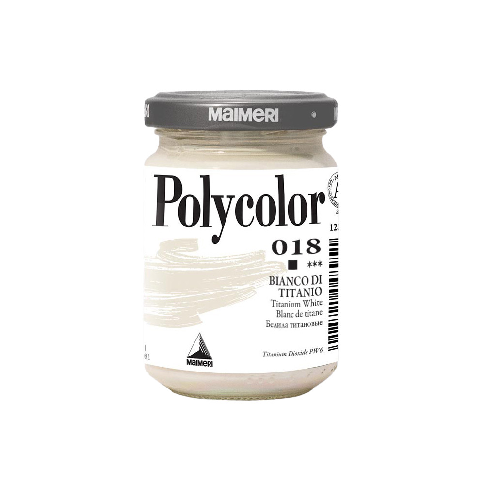 Acrylic paint Polycolor - Maimeri - 018, Titanium White, 140 ml