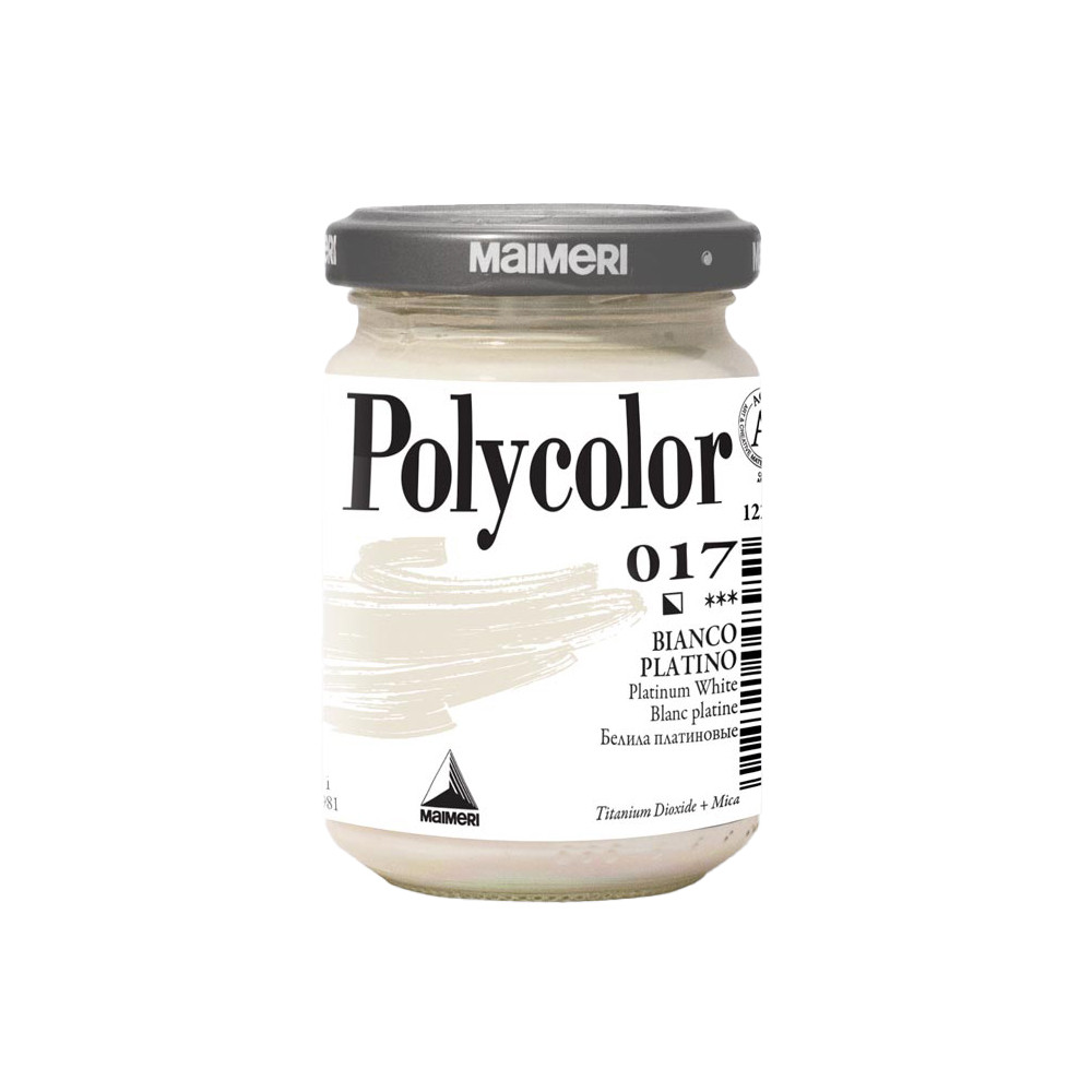 Acrylic paint Polycolor - Maimeri - 017, Platinum White, 140 ml