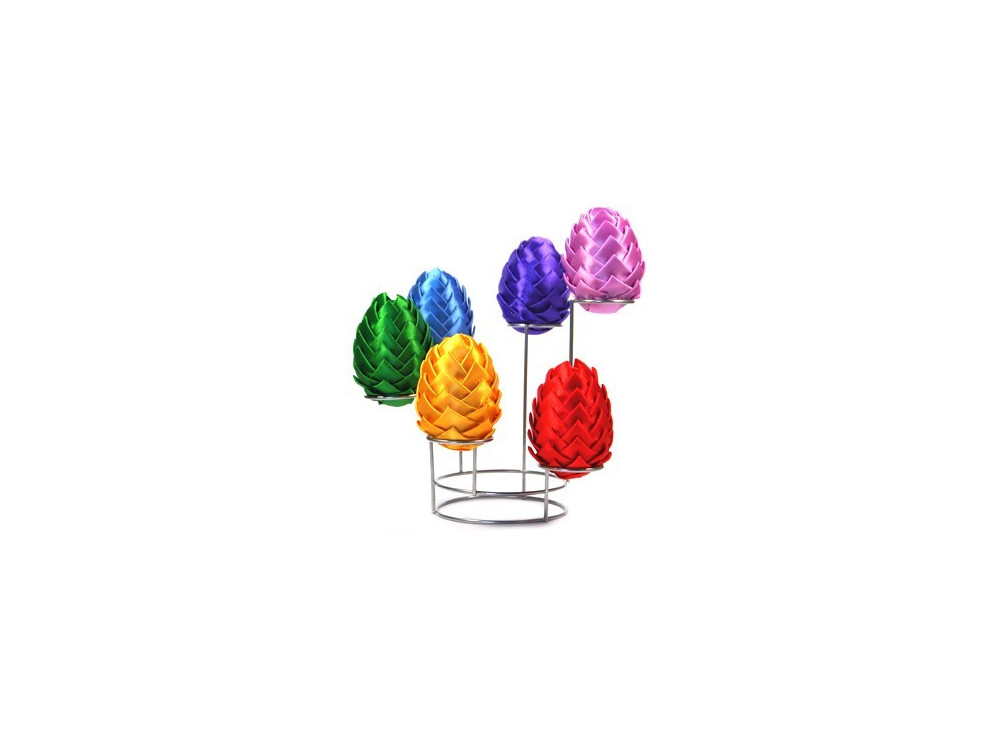 Metal easter egg stand - gold, six holes, 17 cm x 45 mm