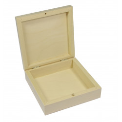 Kasetka kwadratowa mała pudełko drewniane DECOUPAGE