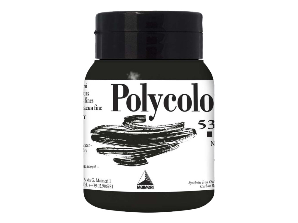 Acrylic paint Polycolor - Maimeri - 530, Black, 500 ml