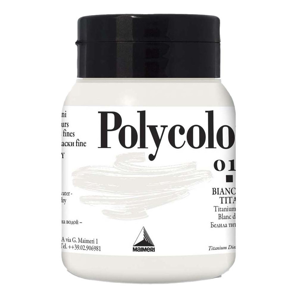 Acrylic paint Polycolor - Maimeri - 018, Titanium White, 500 ml