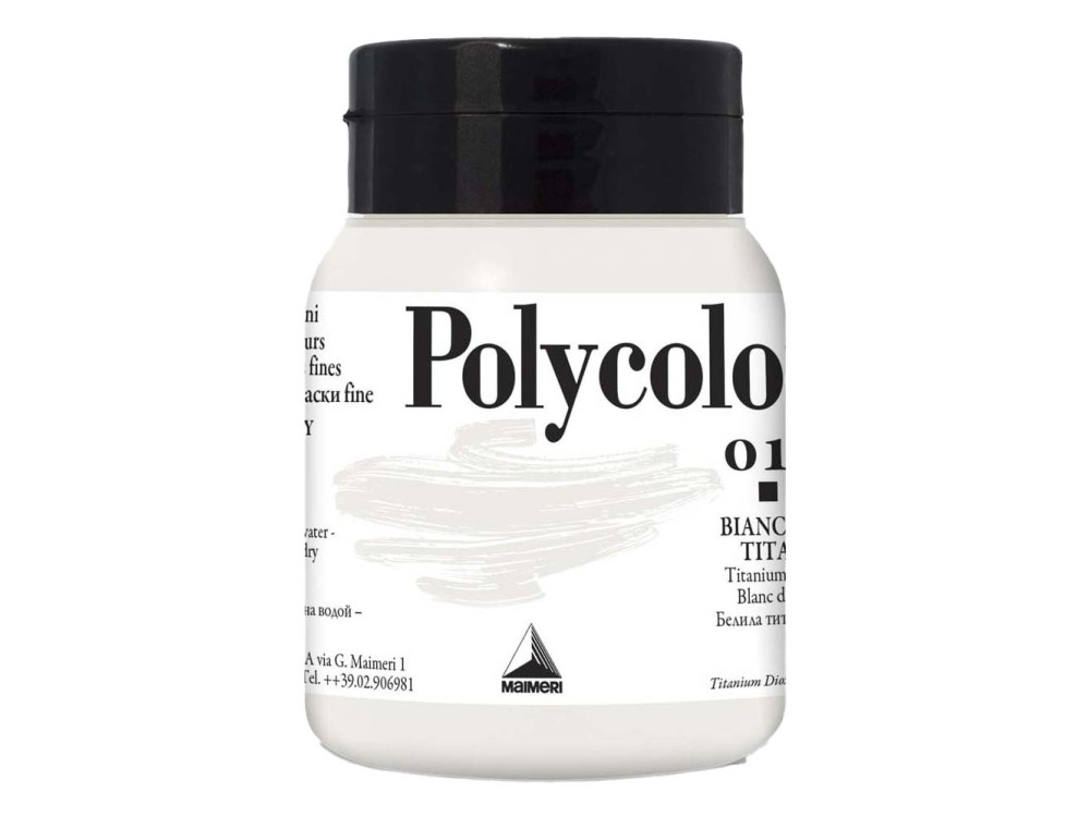 Acrylic paint Polycolor - Maimeri - 018, Titanium White, 500 ml