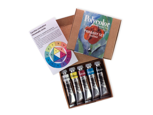 Set of Polycolor acrylic paints - Maimeri - 5 x 20 ml
