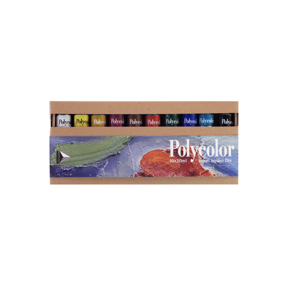 Zestaw farb akrylowych Polycolor - Maimeri - 10 kolorów x 20 ml
