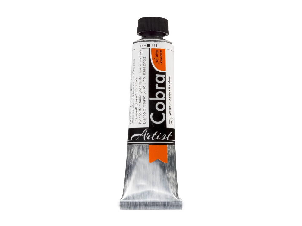 Cobra Artist oil paints - Cobra - 118, Titanium White (linseed oil), 40 ml