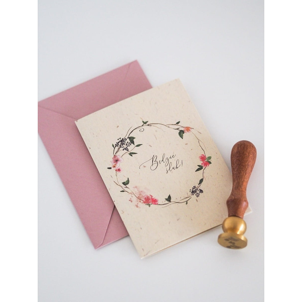 Wedding invitations A6 - Paperwords - Pink Wreath, 5 pcs.