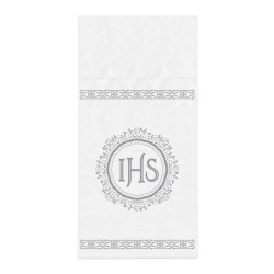 Cutlery pockets IHS - white and silver, 16 pcs.