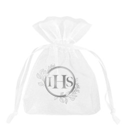 Organza bags IHS - silver, 9,5 x 14,5 cm, 10 pcs.