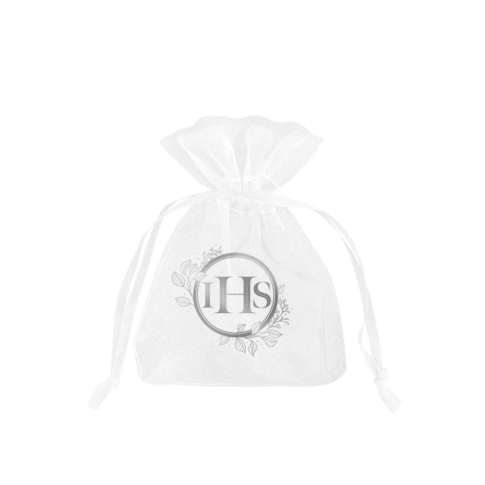 Organza bags IHS - silver, 9,5 x 14,5 cm, 10 pcs.