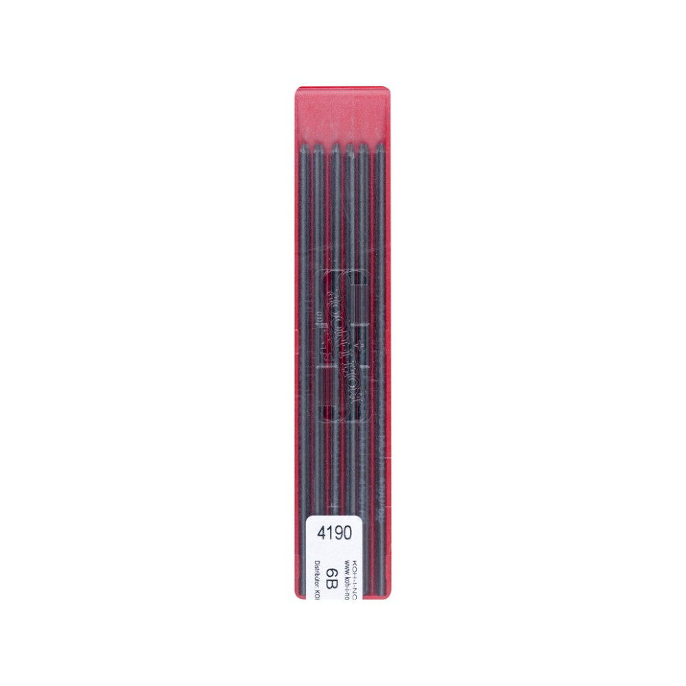 Auto-feed mechanical pencil lead refills - Koh-I-Noor - 6B, 2 mm