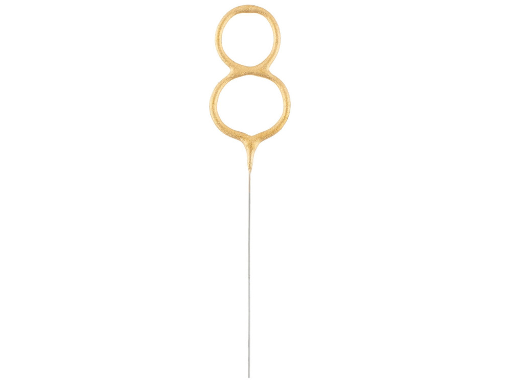Zimne ognie Cyfra 8 - złota, 17 cm
