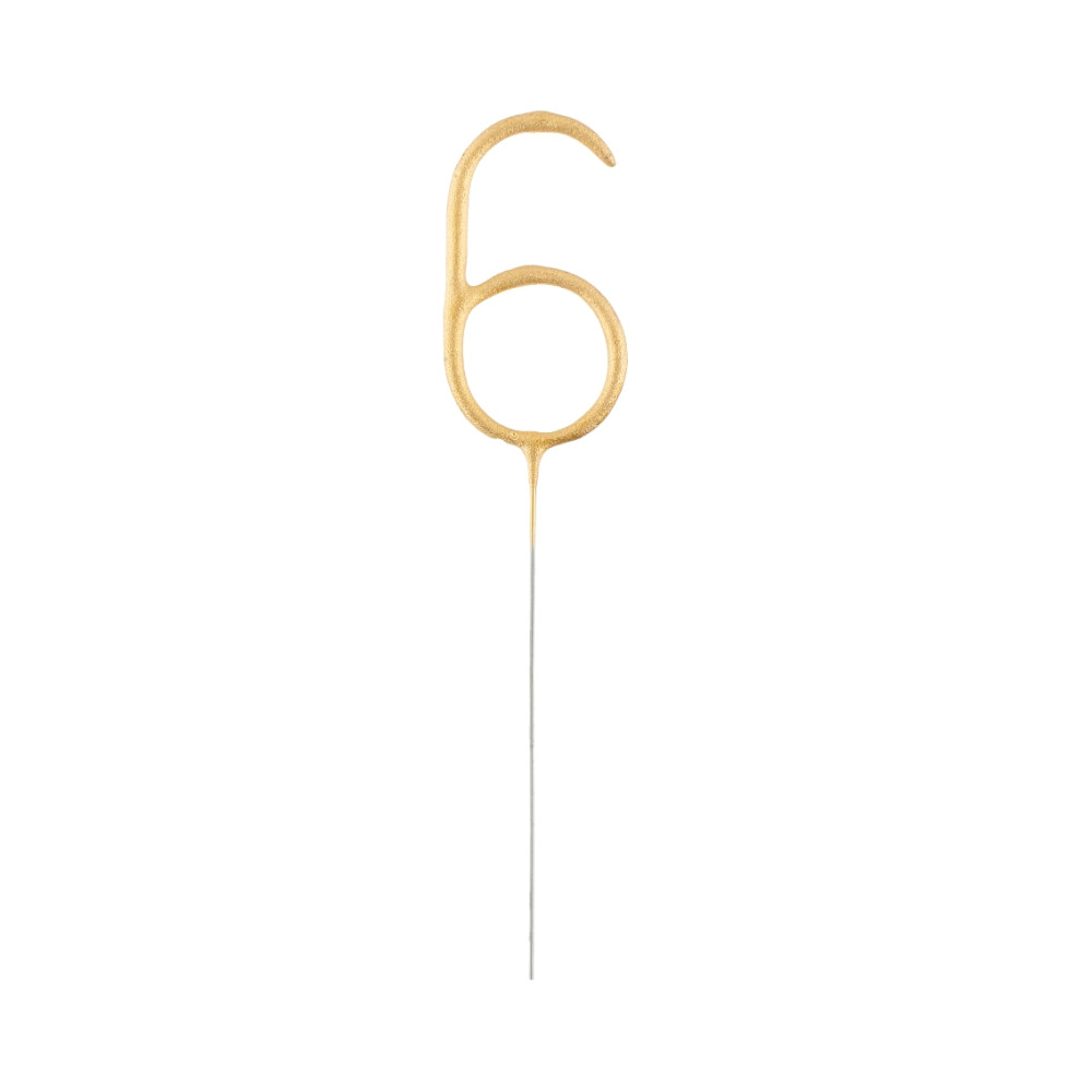 Sparklers Number 6 - gold, 17 cm
