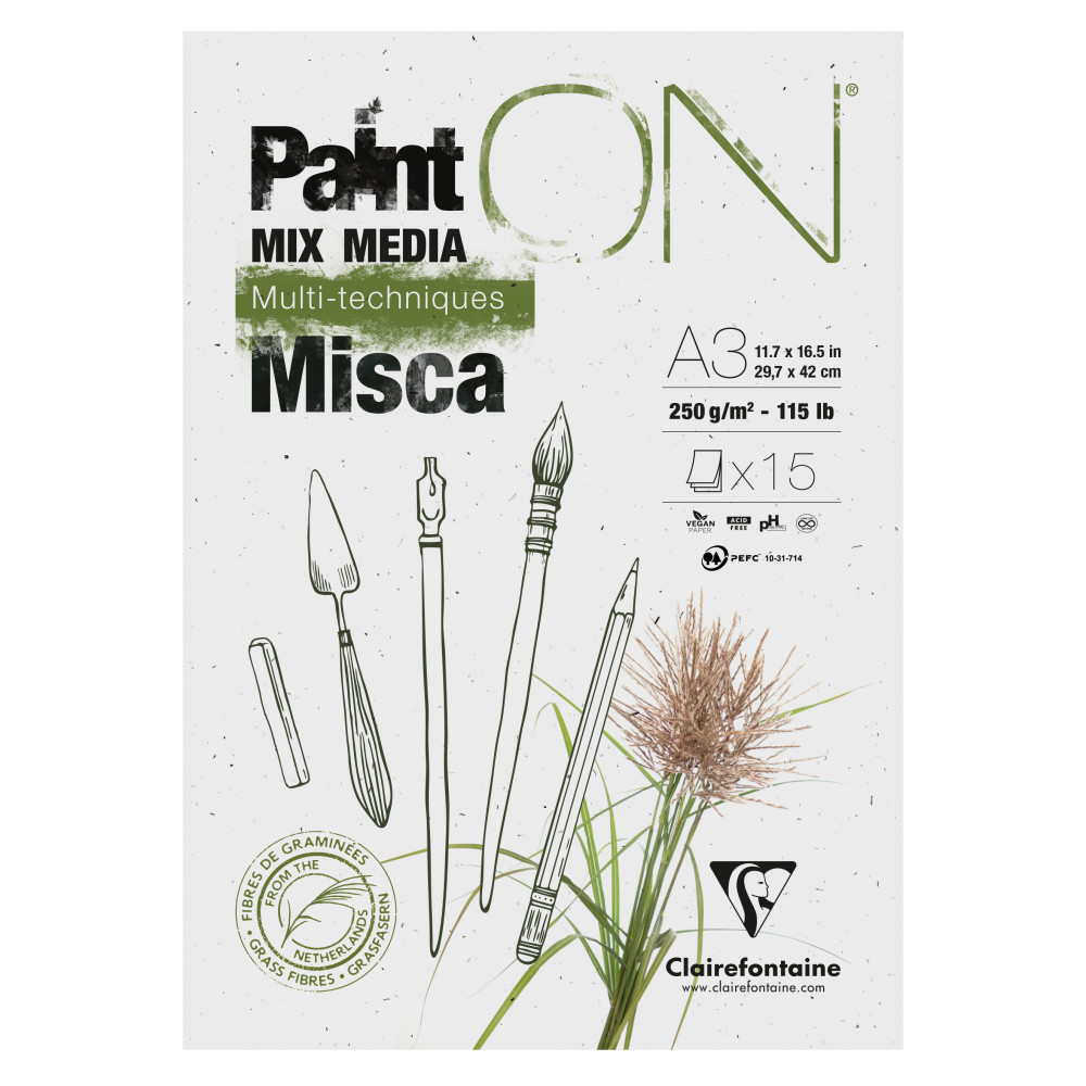 Paint'On Mix Media Misca paper pad - Clairefontaine - A3, 250g, 15 sheets