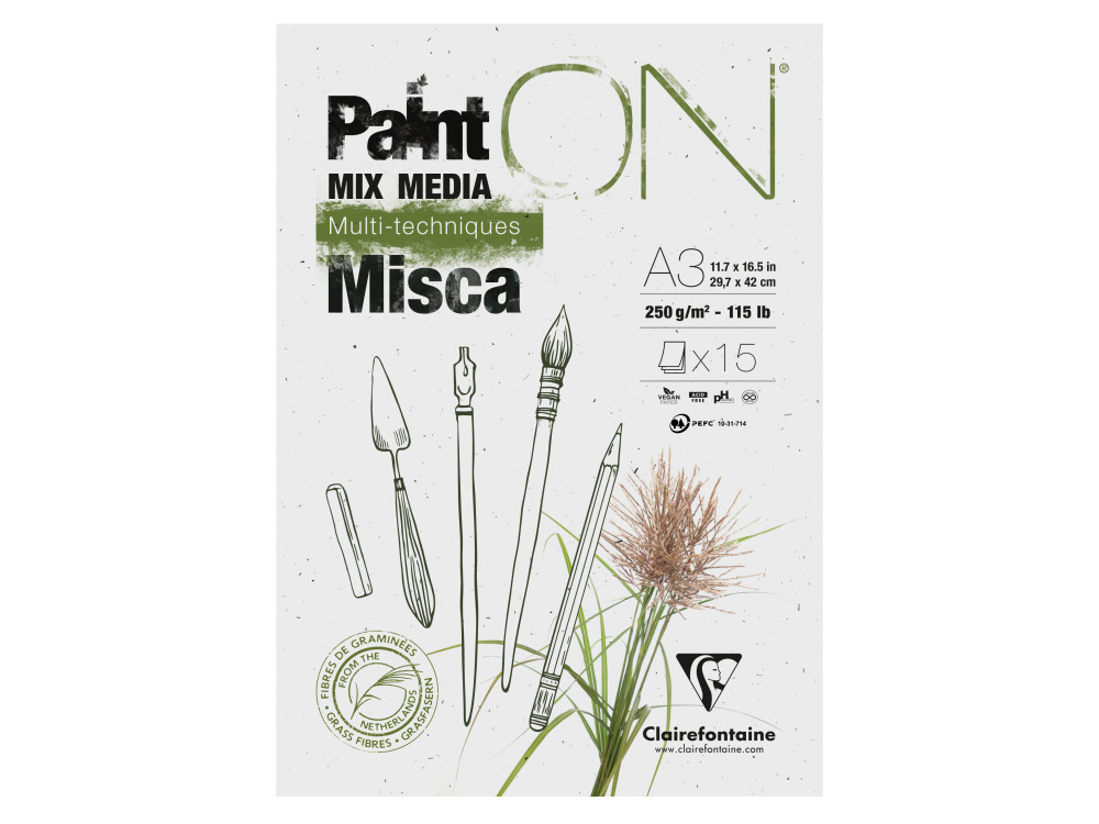 Paint'On Mix Media Misca paper pad - Clairefontaine - A3, 250g, 15 sheets