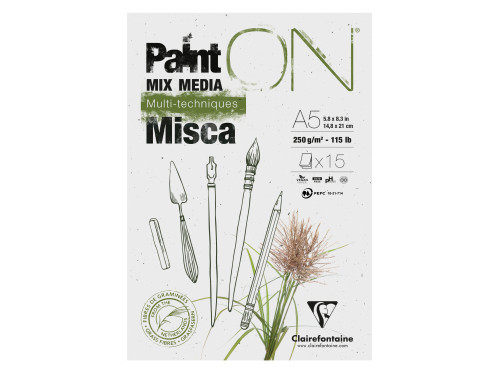 Paint'On Mix Media Misca paper pad - Clairefontaine - A5, 250g, 15 sheets