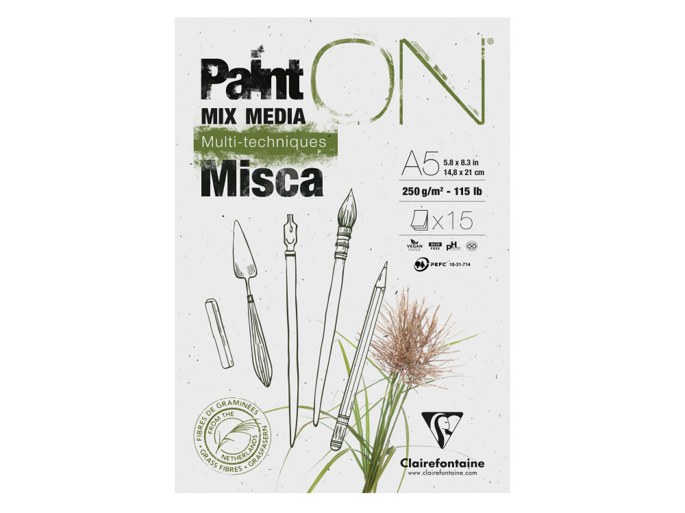 Blok Paint'ON Mix Media Misca - Clairefontaine - A5, 250g, 15 ark.