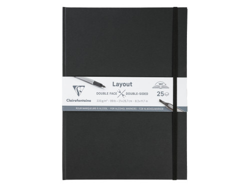 Layout sketchbook - Clairefontaine - smooth, A4, 220g, 25 sheets