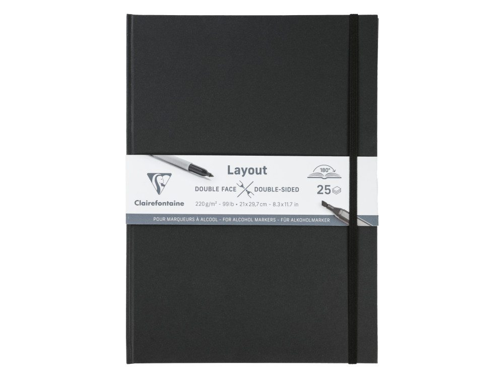 Layout sketchbook - Clairefontaine - smooth, A4, 220g, 25 sheets