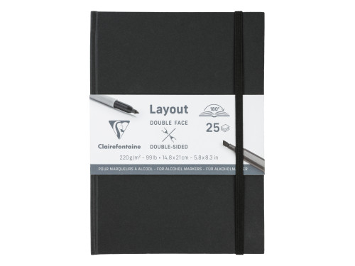 Leyout sketchbook - Clairefontaine - smooth, A5, 220g, 25 sheets