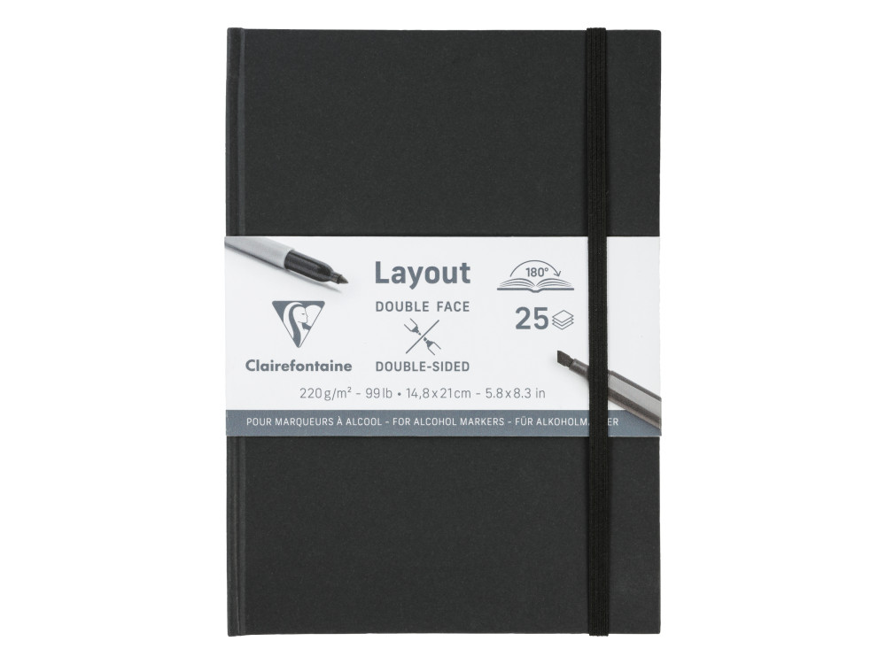 Leyout sketchbook - Clairefontaine - smooth, A5, 220g, 25 sheets