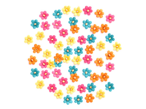 Paper flowers - colorful, 60 pcs.