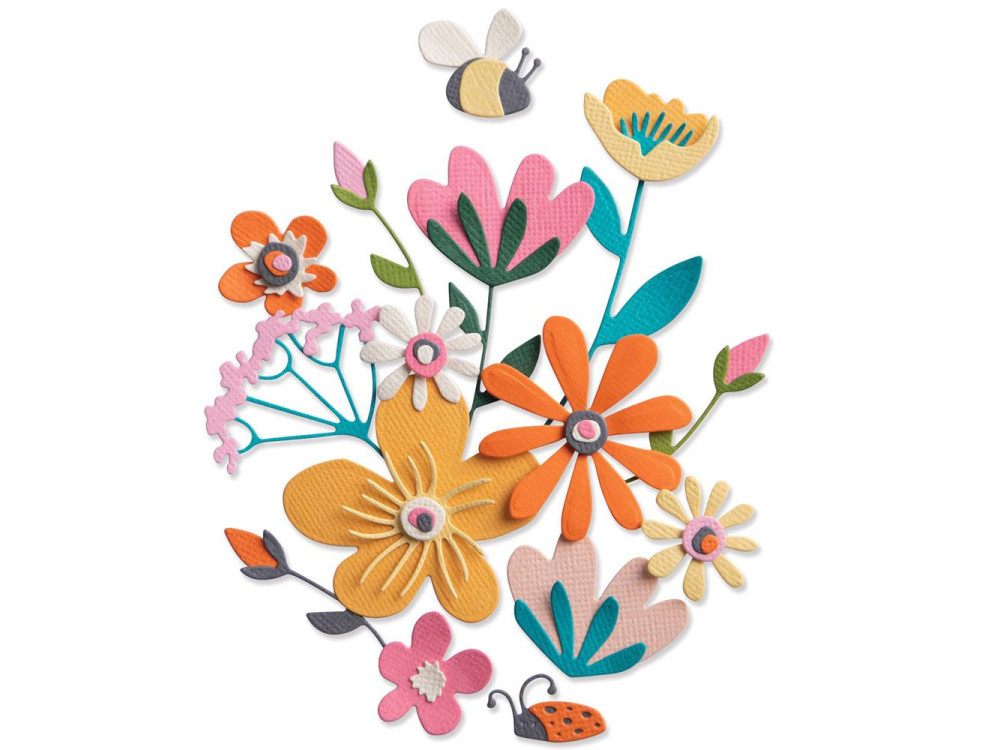 Zestaw wykrojników Thinlits - Sizzix - Fabulous Bold Florals, 16 szt.