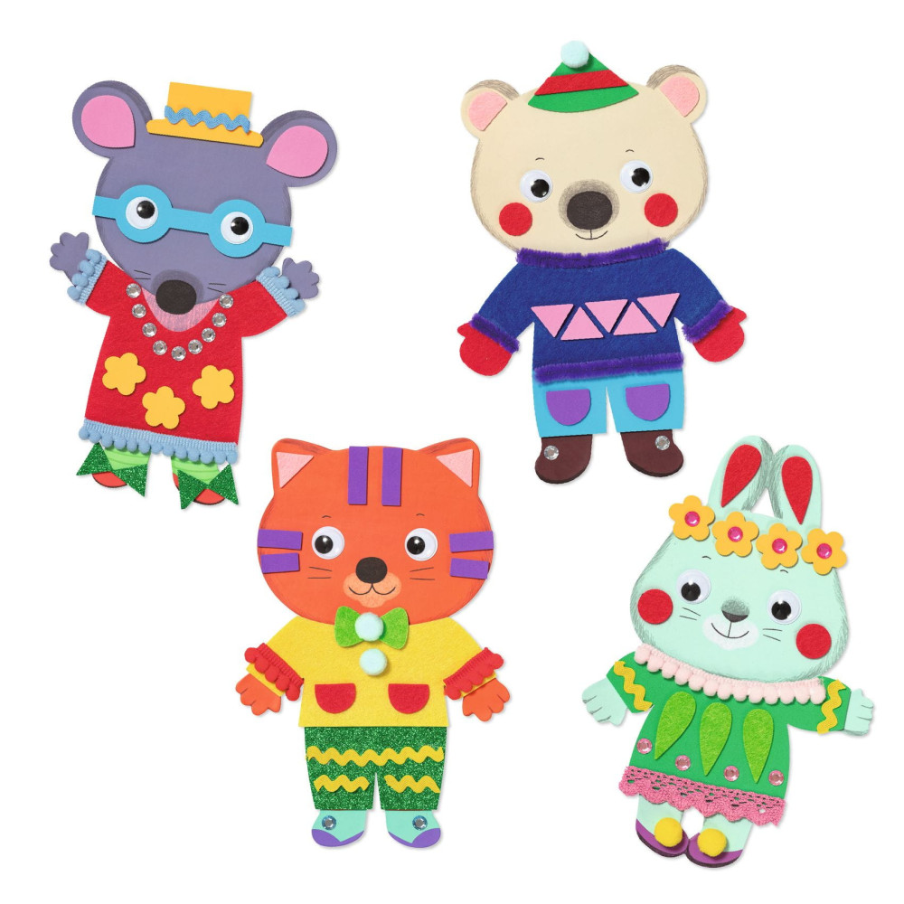 Set of collages for kids - Djeco - Dressing animals