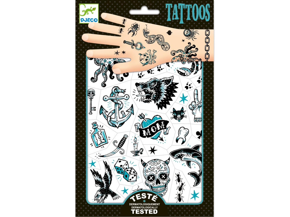 Set of washable tattoos for kids - Djeco - Dark Side