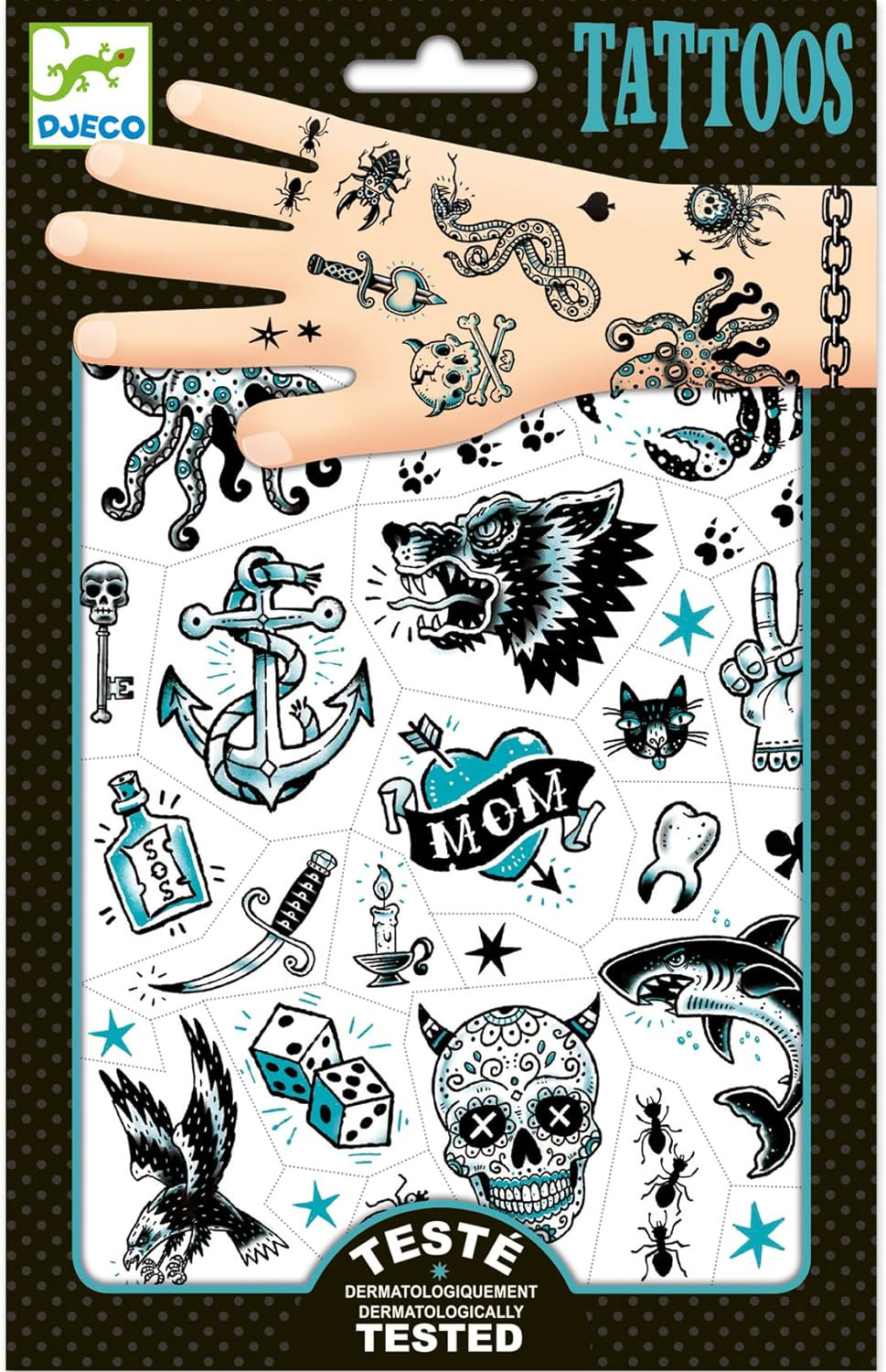 Set of washable tattoos for kids - Djeco - Dark Side