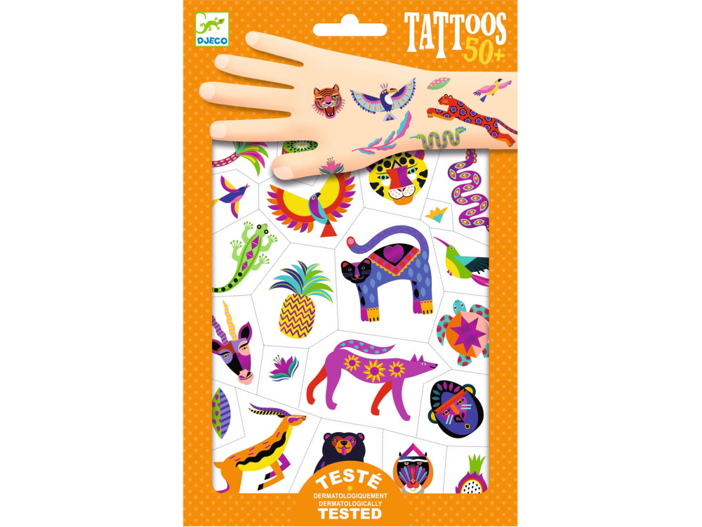 Set of washable tattoos for kids - Djeco - Exotic