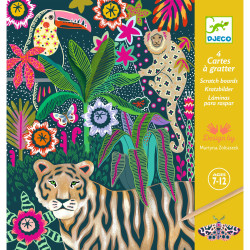 Scratch boards for children - Djeco - Rococo, 4 sheets