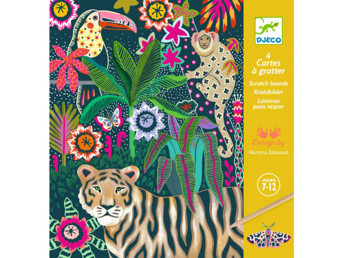 Scratch boards for children - Djeco - Rococo, 4 sheets