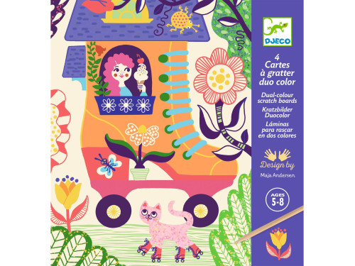 Scratch boards for children - Djeco - Fancy Houses, 4 sheets