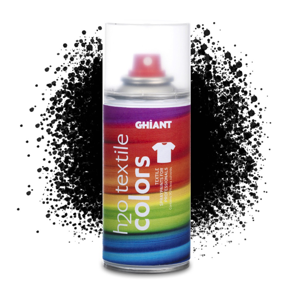 Farba do tkanin w sprayu H2O Textile Colors - Ghiant - czarna, 150 ml