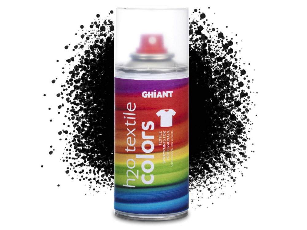 Farba do tkanin w sprayu H2O Textile Colors - Ghiant - czarna, 150 ml
