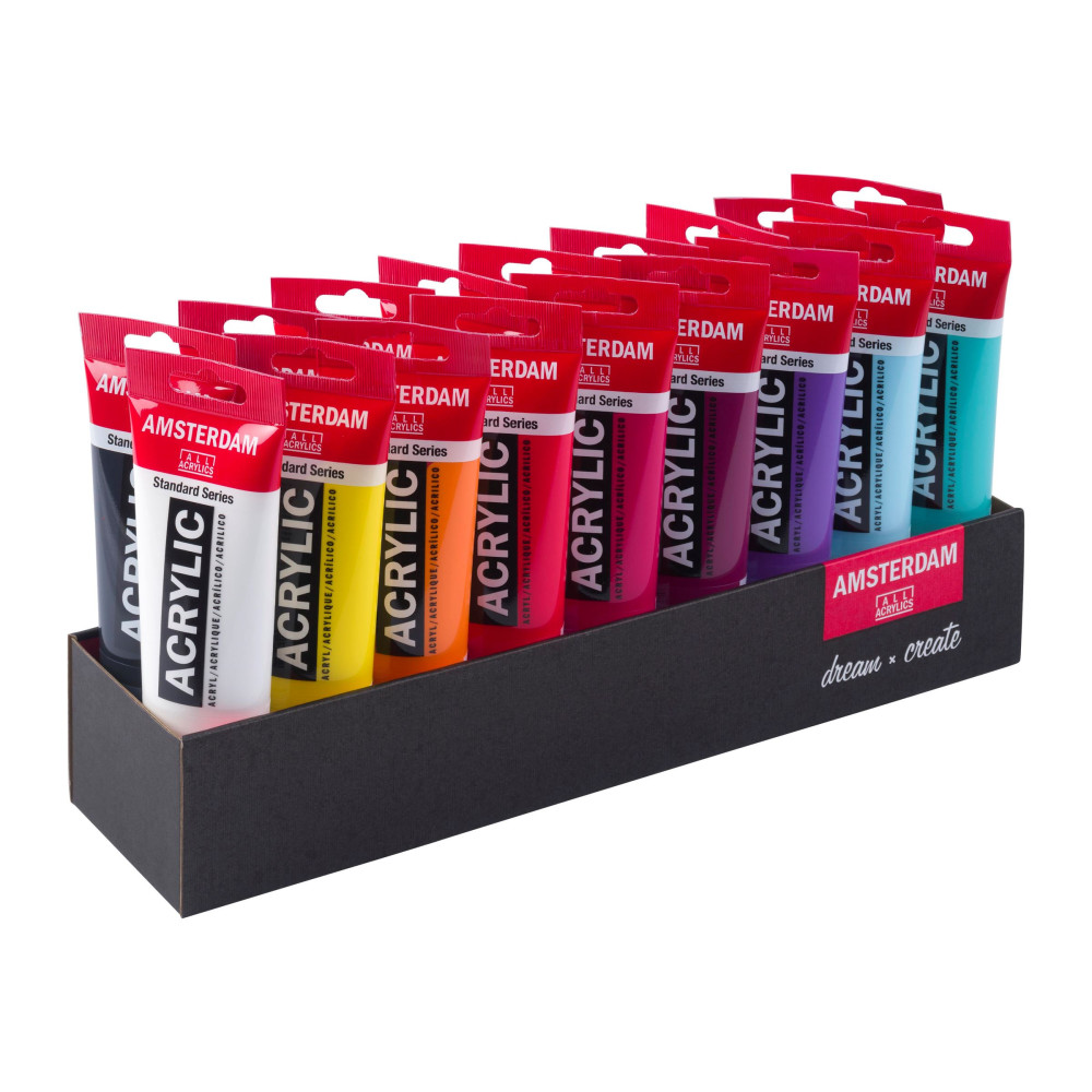 Set of acrylic paints, Primary - Amsterdam - 18 colors x 120 ml