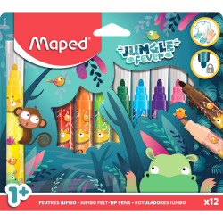 Zestaw flamastrów Jumbo Jungle Fever - Maped - 12 kolorów