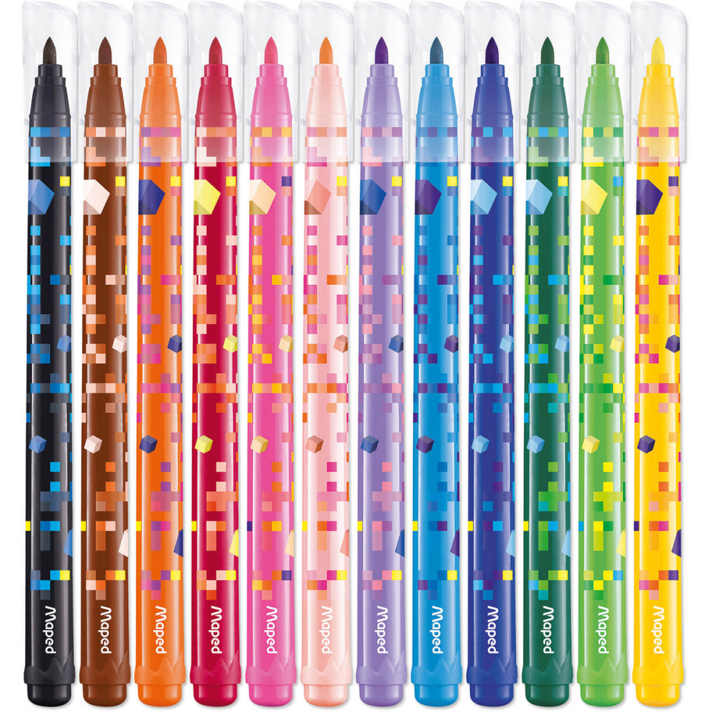 Set of Pixel felt-tip pens - Maped - 12 pcs.